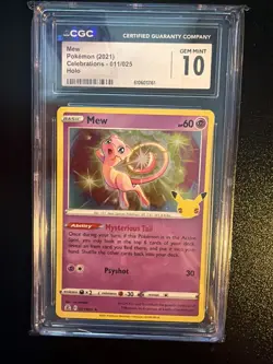 Mew Celebrations Stamped Holo Rare 011/025 CGC 10 GEM MINT Pokemon 2021 TCG - Image 1
