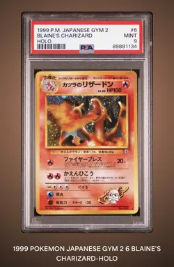 1999 Pokemon P.M. Japanese Gym 2 #6 Blaine's Charizard - Holo PSA 9 MINT 🔥🔥🔥 - Image 1