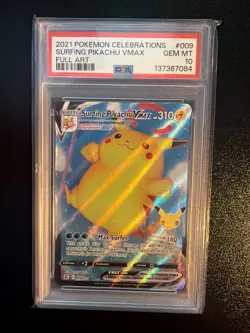 PSA 10 Surfing Pikachu VMAX #009 - 2021 Pokemon Celebrations - Image 1