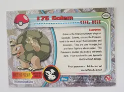 Topps Pokemon Golem #76 1999 TV Animation Edition Holo Blue Logo NM - Image 2