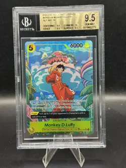 BGS 9.5 GEM MINT Monkey D Luffy Treasure Rare OP07-109 500 Years in the Future - Image 1