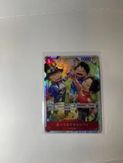 One Piece CCG Ace & Sabo & Luffy OP13-007 SR Parallel Foil Japanese Edition - Image 1