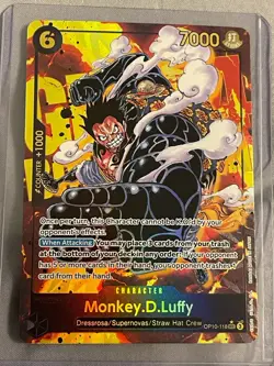 One Piece MONKEY.D.LUFFY Sec Royal Blood Alt Art OP10-118 Parallel English Luffy - Image 1