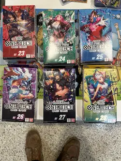 ONE PIECE TCG 6 STARTER DECK SET ST-23 ST-24 ST-25 ST-26 ST-27 ST-28 In hand - Image 1
