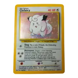 Clefairy 5/102 Base Set Holo MP WOTC Original Pokemon TCG Card Basic Rare - Image 3