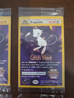 Pokemon The First Movie Full Set Promo Card Sealed 1999 WB Gold Stamp Catch Mew - Image 3