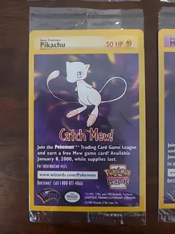 Pokemon The First Movie Full Set Promo Card Sealed 1999 WB Gold Stamp Catch Mew - Image 4