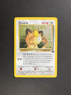 Pokemon Card Black Star Promo Holo Meowth 10 WOTC - Image 1