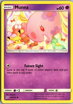 Munna 88/236 Common SM - Unified Minds LP Pokemon Card - Image 1