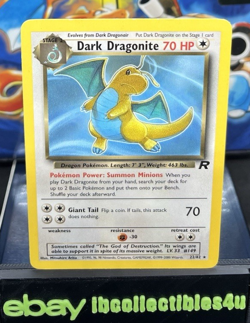 Dark Dragonite Rocket Non Holo 22/82 Pokemon Card WOTC 2000 TCG FREE SHIPPING - Image 1