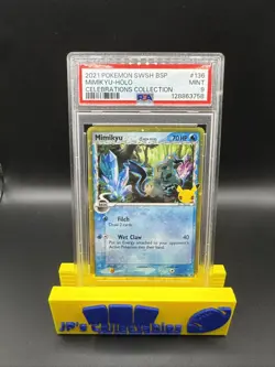 2021 POKEMON SWSH BSP MIMIK YU-HOLO CELEBRATIONS COLLECTION #136 PSA 9 - Image 1