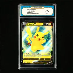 TQG 9.5 MINT+ 2022 Pokemon ENG Pikachu V #SWSH198 Promo - Image 2