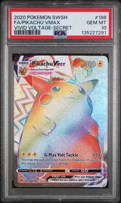 Pikachu Vmax Rainbow Secret Pokemon Sword & Shield Vivid Voltage 194/189 PSA 10 - Image 1