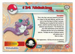 #34 Nidoking | Topps Pokemon Vintage NM - Image 2