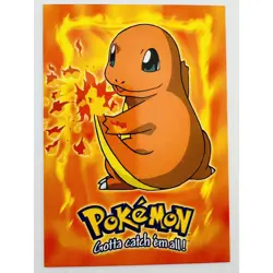VINTAGE Charmander 1999 Topps E4 Pokemon The First Movie Stage 1 Blue label logo - Image 1