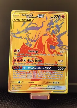 Pokemon Reshiram & Charizard / Pikachu & Zekrom GX TAG TEAM Gold Promo DUO - Image 3