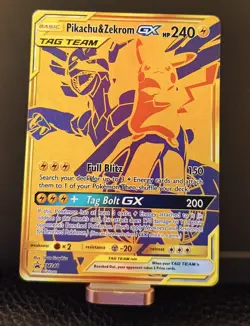 Pokemon Reshiram & Charizard / Pikachu & Zekrom GX TAG TEAM Gold Promo DUO - Image 4
