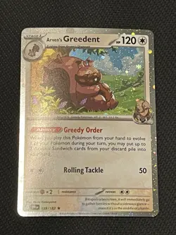 Pokemon TCG Destined Rivals 159/182 Arven's Greedent Cosmo Holo - NM - Image 1