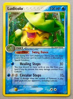 Pokemon Ludicolo #10/107 Holo Rare - 2005 EX Deoxys - NM to Mint Condition! - Image 1