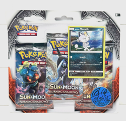 Pokemon Sun & Moon Burning Shadows 3 Booster Packs Alolan Meowth (Random Art) - Image 1