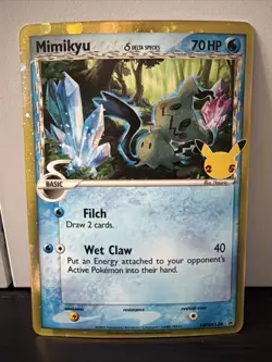 Pokemon Card Mimikyu SWSH136 Delta Species 25th Celebrations Black Star Promo - Image 1