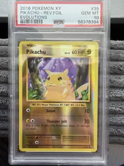 Pokemon Pikachu TCG Evolutions Reverse Holo Card 35/108 PSA 10 Gem Mint - Image 1