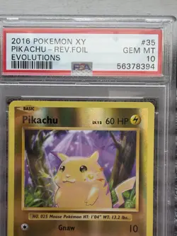 Pokemon Pikachu TCG Evolutions Reverse Holo Card 35/108 PSA 10 Gem Mint - Image 2