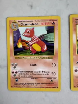 Vintage Pokemon Base Set Shadowless Card Lot Charmander Charmeleon LP Non Holo - Image 3