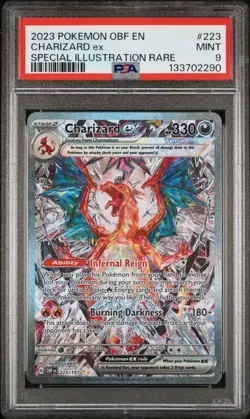 PSA 9 Charizard EX 223/197 Pokemon Obsidian Flames Special Illustration Rare - Image 1