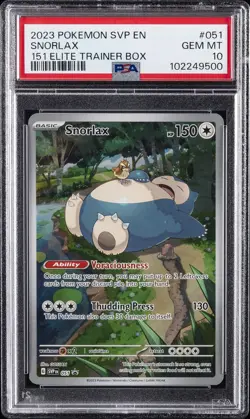 2023 POKEMON SVP EN-SV BLACK STAR PROMO 151 ELITE TRAINER BOX SNORLAX PSA 10 - Image 1