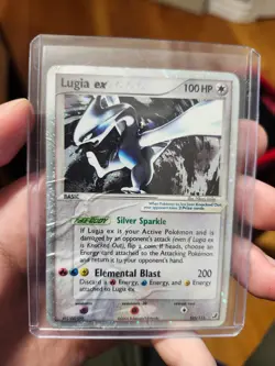 Lugia EX Unseen Forces 105/115 Damaged DMG Pokemon TCG Holo 2005 *Not gradable* - Image 1