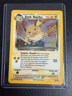 Pokemon TCG Dark Raichu 7/110 Legendary Set Holo LP NM - Image 1