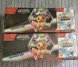 LOT OF 2 Pokemon Prismatic Evolutions Surprise Box+Booster Bundle Sealed - Image 1