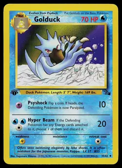 Pokemon Card - Golduck Fossil 35/62 Uncommon 1st Edition - Image 1
