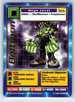 Digimon Card 1999 Boltmon BO-41 Gold Foil Bandai LP - Image 1