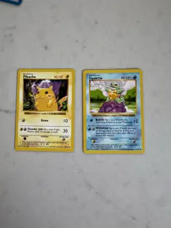 Vintage Pokemon Base Set Shadowless Card Lot Pikachu LP Squirtle MP Non Holo - Image 1