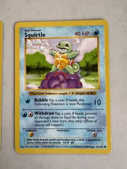 Vintage Pokemon Base Set Shadowless Card Lot Pikachu LP Squirtle MP Non Holo - Image 2