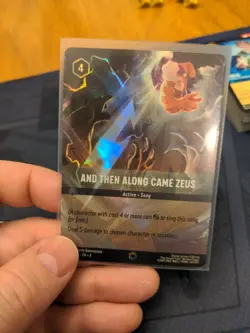 Lorcana Enchanted Holo Card and Then Along Came Zeus 222/204 Into the Inklands - Image 1