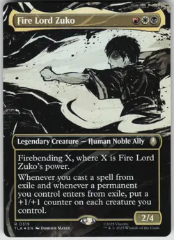 MTG Fire Lord Zuko (Borderless) Foil NM Avatar: The Last Airbender Magic 315 - Image 1