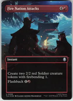 MTG Fire Nation Attacks (Borderless) Foil NM Avatar The Last Airbender Magic 299 - Image 1