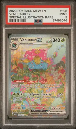 2023 POKEMON MEW EN-151 SPECIAL ILLUSTRATION RARE #198 VENUSAUR EX PSA 9 - Image 1