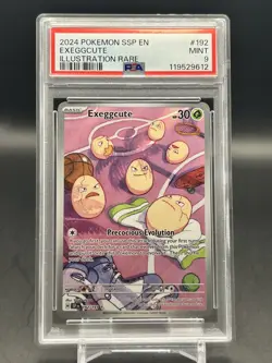 2024 Pokemon Exeggcute Surging Sparks Illustration Rare Holo #192 PSA 9 - Image 1