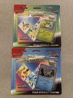 Pokemon TCG Prismatic Evolutions Tech Sticker Collection Lot of 2 - Image 1