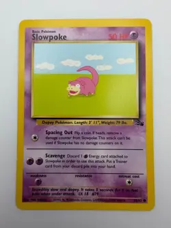 #55/62 Slowpoke Normal Common - Pokemon TCG Fossil - Vintage - LP (See Photos) - Image 1