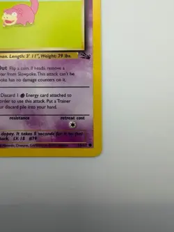 #55/62 Slowpoke Normal Common - Pokemon TCG Fossil - Vintage - LP (See Photos) - Image 5