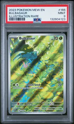 2023 POKEMON MEW EN-151 ILLUSTRATION RARE #166 BULBASAUR PSA 9 - Image 1