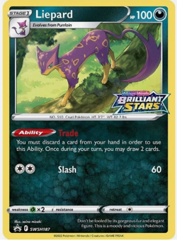 Liepard SWSH187 Holographic Black Star Promo Pre Release Pokemon TCG Near Mint - Image 1