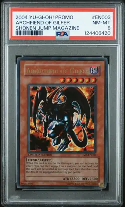 2004 YU-GI-OH! PROMO SHONEN JUMP MAGAZINE #EN003 ARCHFIEND OF GILFER PSA 8 - Image 1