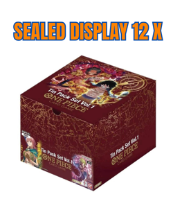 ONE PIECE TCG TIN PACK SET VOL 1 - SEALED DISPLAY BOX 12 X - LUFFY GOL D. ROGER - Image 2