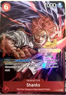 One Piece TCG Shanks P-083 CS 25-26 Championship *Rare Tournament Promo* - Image 1